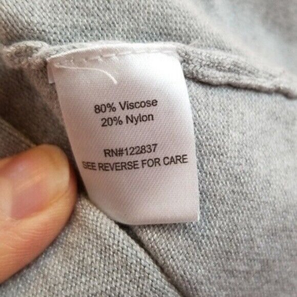 Ava Womens BOHO Waterfall Cardigan Small Gray Contrast Trim Open Fairy - Picture 6 of 6